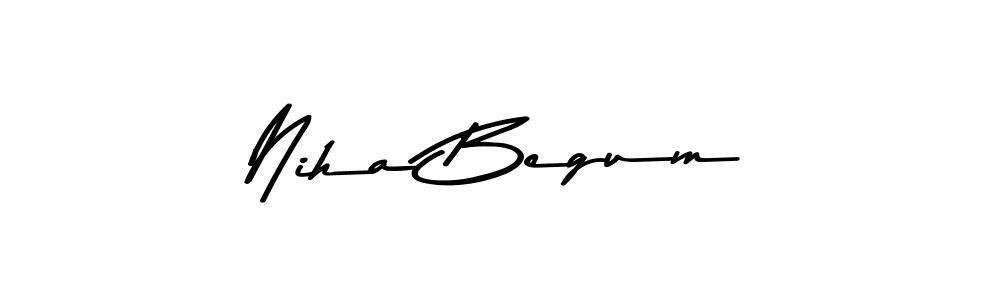 How to make Niha Begum name signature. Use Asem Kandis PERSONAL USE style for creating short signs online. This is the latest handwritten sign. Niha Begum signature style 9 images and pictures png