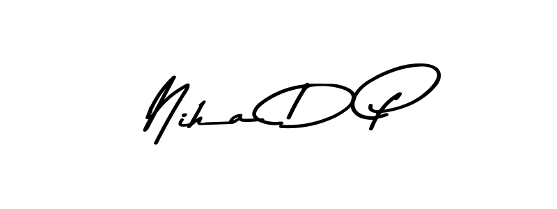 The best way (Asem Kandis PERSONAL USE) to make a short signature is to pick only two or three words in your name. The name Niha D P include a total of six letters. For converting this name. Niha D P signature style 9 images and pictures png