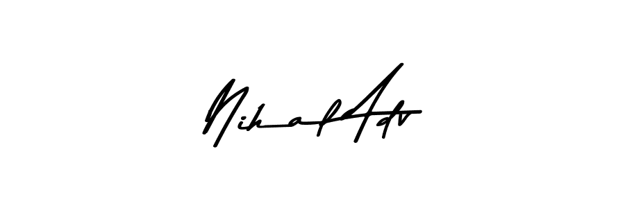 Make a beautiful signature design for name Nihal Adv. With this signature (Asem Kandis PERSONAL USE) style, you can create a handwritten signature for free. Nihal Adv signature style 9 images and pictures png