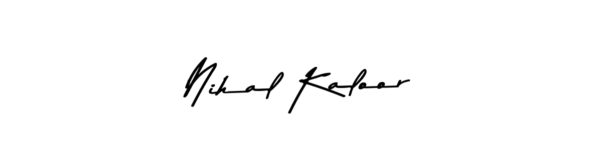 Create a beautiful signature design for name Nihal Kaloor. With this signature (Asem Kandis PERSONAL USE) fonts, you can make a handwritten signature for free. Nihal Kaloor signature style 9 images and pictures png