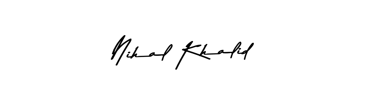 The best way (Asem Kandis PERSONAL USE) to make a short signature is to pick only two or three words in your name. The name Nihal Khalid include a total of six letters. For converting this name. Nihal Khalid signature style 9 images and pictures png