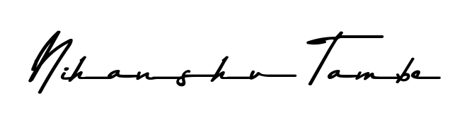 Create a personalized artistic stamp with Nihanshu Tambe in Asem Kandis PERSONAL USE font. Perfect for visual artists, designers, and influencers. Nihanshu Tambe signature style 9 images and pictures png