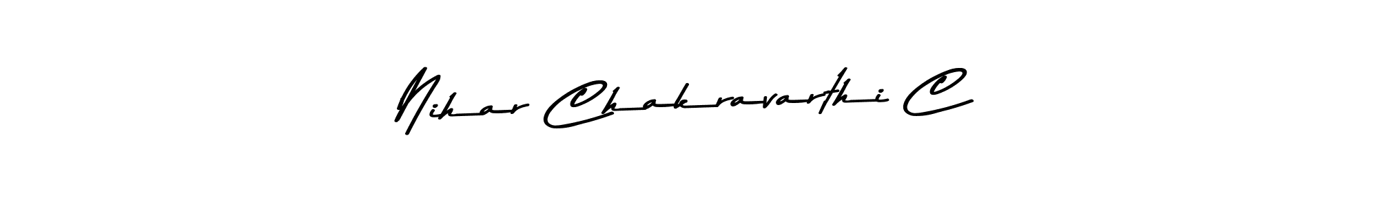 Create a beautiful signature design for name Nihar Chakravarthi C. With this signature (Asem Kandis PERSONAL USE) fonts, you can make a handwritten signature for free. Nihar Chakravarthi C signature style 9 images and pictures png