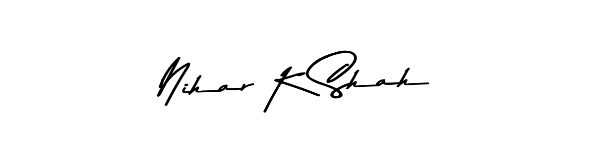 Nihar K Shah stylish signature style. Best Handwritten Sign (Asem Kandis PERSONAL USE) for my name. Handwritten Signature Collection Ideas for my name Nihar K Shah. Nihar K Shah signature style 9 images and pictures png