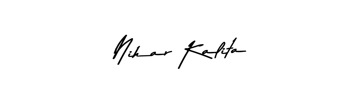 How to make Nihar Kalita name signature. Use Asem Kandis PERSONAL USE style for creating short signs online. This is the latest handwritten sign. Nihar Kalita signature style 9 images and pictures png