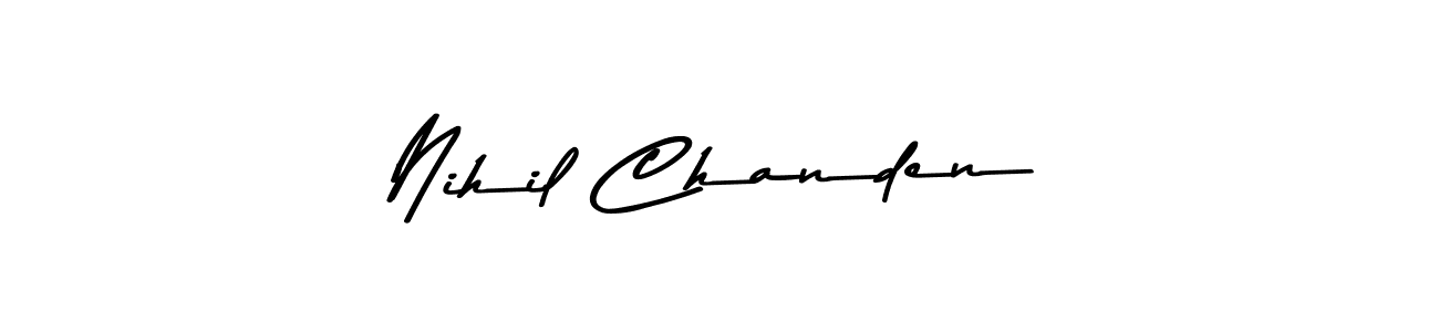Create a beautiful signature design for name Nihil Chanden. With this signature (Asem Kandis PERSONAL USE) fonts, you can make a handwritten signature for free. Nihil Chanden signature style 9 images and pictures png
