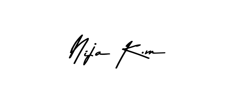 if you are searching for the best signature style for your name Nija K.m. so please give up your signature search. here we have designed multiple signature styles  using Asem Kandis PERSONAL USE. Nija K.m signature style 9 images and pictures png