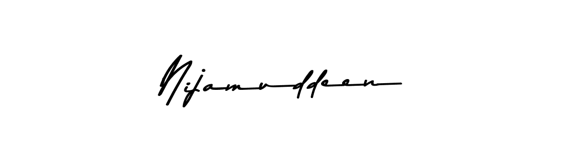 How to make Nijamuddeen name signature. Use Asem Kandis PERSONAL USE style for creating short signs online. This is the latest handwritten sign. Nijamuddeen signature style 9 images and pictures png