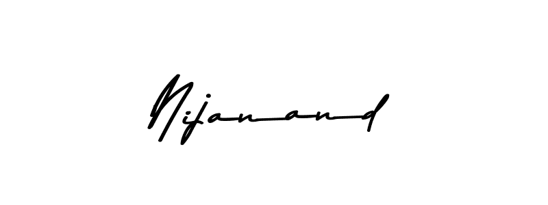 How to make Nijanand name signature. Use Asem Kandis PERSONAL USE style for creating short signs online. This is the latest handwritten sign. Nijanand signature style 9 images and pictures png