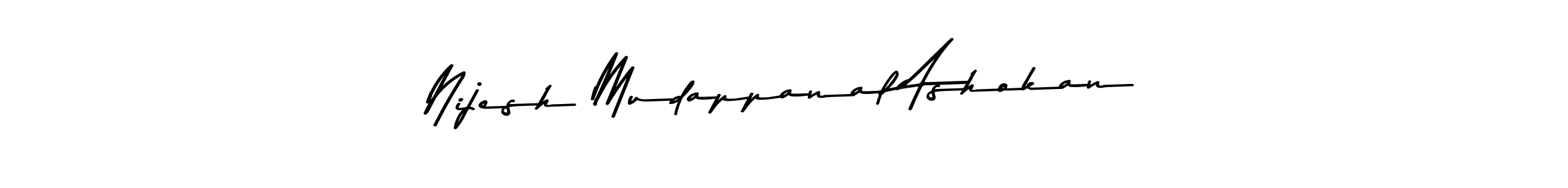 Here are the top 10 professional signature styles for the name Nijesh Mudappanal Ashokan. These are the best autograph styles you can use for your name. Nijesh Mudappanal Ashokan signature style 9 images and pictures png