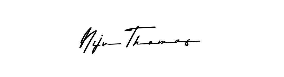 Make a beautiful signature design for name Niju Thomas. With this signature (Asem Kandis PERSONAL USE) style, you can create a handwritten signature for free. Niju Thomas signature style 9 images and pictures png