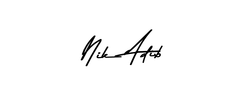 Create a beautiful signature design for name Nik Adib. With this signature (Asem Kandis PERSONAL USE) fonts, you can make a handwritten signature for free. Nik Adib signature style 9 images and pictures png