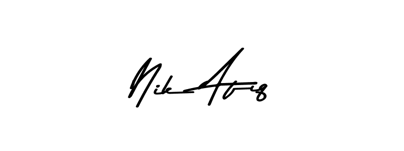 if you are searching for the best signature style for your name Nik Afiq. so please give up your signature search. here we have designed multiple signature styles  using Asem Kandis PERSONAL USE. Nik Afiq signature style 9 images and pictures png