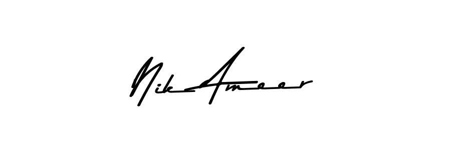 Make a beautiful signature design for name Nik Ameer. Use this online signature maker to create a handwritten signature for free. Nik Ameer signature style 9 images and pictures png