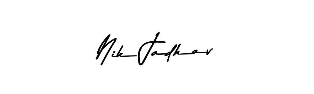 Design your own signature with our free online signature maker. With this signature software, you can create a handwritten (Asem Kandis PERSONAL USE) signature for name Nik Jadhav. Nik Jadhav signature style 9 images and pictures png