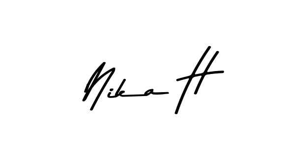 Design your own signature with our free online signature maker. With this signature software, you can create a handwritten (Asem Kandis PERSONAL USE) signature for name Nika H. Nika H signature style 9 images and pictures png