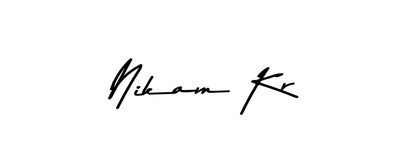 How to make Nikam Kr name signature. Use Asem Kandis PERSONAL USE style for creating short signs online. This is the latest handwritten sign. Nikam Kr signature style 9 images and pictures png