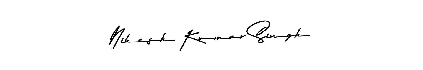 Design your own signature with our free online signature maker. With this signature software, you can create a handwritten (Asem Kandis PERSONAL USE) signature for name Nikesh Kumar Singh. Nikesh Kumar Singh signature style 9 images and pictures png