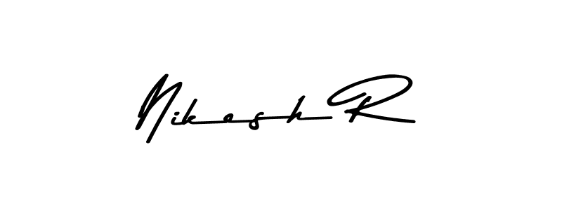 This is the best signature style for the Nikesh R name. Also you like these signature font (Asem Kandis PERSONAL USE). Mix name signature. Nikesh R signature style 9 images and pictures png