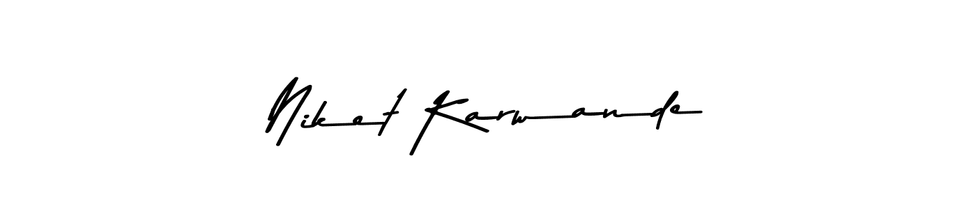 Use a signature maker to create a handwritten signature online. With this signature software, you can design (Asem Kandis PERSONAL USE) your own signature for name Niket Karwande. Niket Karwande signature style 9 images and pictures png