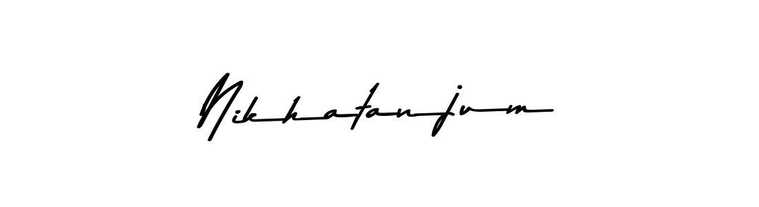 How to make Nikhatanjum name signature. Use Asem Kandis PERSONAL USE style for creating short signs online. This is the latest handwritten sign. Nikhatanjum signature style 9 images and pictures png