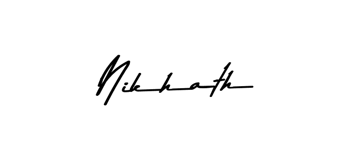 You should practise on your own different ways (Asem Kandis PERSONAL USE) to write your name (Nikhath) in signature. don't let someone else do it for you. Nikhath signature style 9 images and pictures png