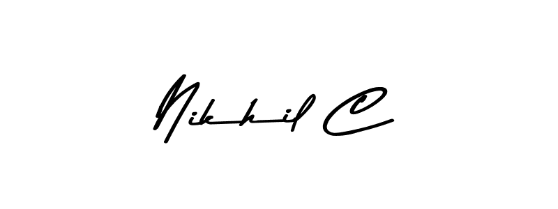 Also we have Nikhil C name is the best signature style. Create professional handwritten signature collection using Asem Kandis PERSONAL USE autograph style. Nikhil C signature style 9 images and pictures png