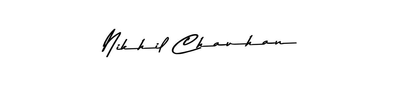 How to make Nikhil Chauhan name signature. Use Asem Kandis PERSONAL USE style for creating short signs online. This is the latest handwritten sign. Nikhil Chauhan signature style 9 images and pictures png