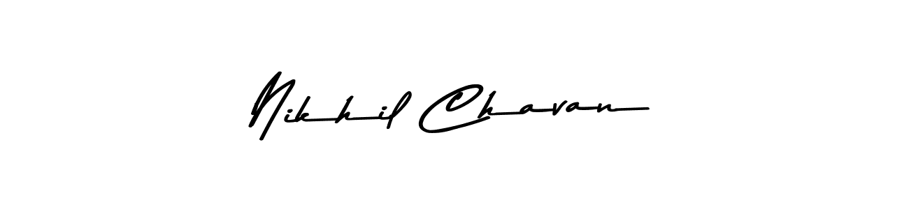 How to make Nikhil Chavan name signature. Use Asem Kandis PERSONAL USE style for creating short signs online. This is the latest handwritten sign. Nikhil Chavan signature style 9 images and pictures png