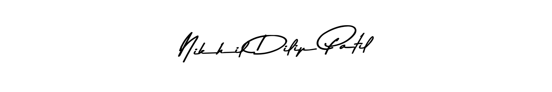 Create a beautiful signature design for name Nikhil Dilip Patil. With this signature (Asem Kandis PERSONAL USE) fonts, you can make a handwritten signature for free. Nikhil Dilip Patil signature style 9 images and pictures png