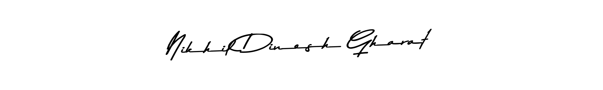 Make a beautiful signature design for name Nikhil Dinesh Gharat. With this signature (Asem Kandis PERSONAL USE) style, you can create a handwritten signature for free. Nikhil Dinesh Gharat signature style 9 images and pictures png