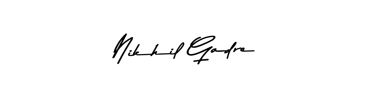 How to make Nikhil Gadre name signature. Use Asem Kandis PERSONAL USE style for creating short signs online. This is the latest handwritten sign. Nikhil Gadre signature style 9 images and pictures png