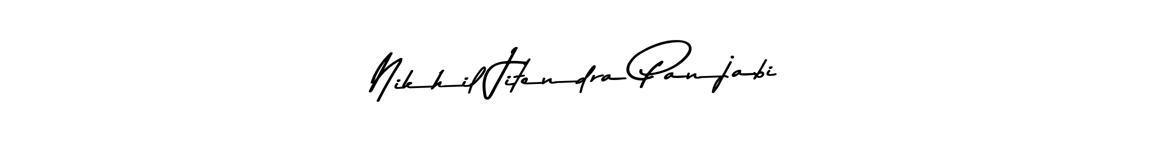 Make a beautiful signature design for name Nikhil Jitendra Panjabi. With this signature (Asem Kandis PERSONAL USE) style, you can create a handwritten signature for free. Nikhil Jitendra Panjabi signature style 9 images and pictures png