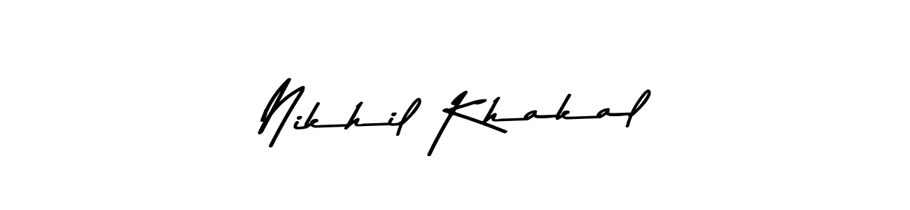 Create a beautiful signature design for name Nikhil Khakal. With this signature (Asem Kandis PERSONAL USE) fonts, you can make a handwritten signature for free. Nikhil Khakal signature style 9 images and pictures png
