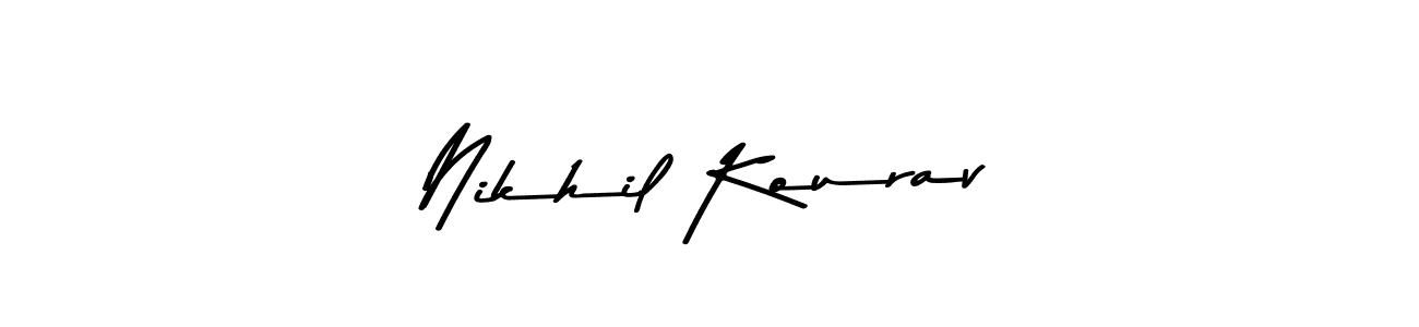 The best way (Asem Kandis PERSONAL USE) to make a short signature is to pick only two or three words in your name. The name Nikhil Kourav include a total of six letters. For converting this name. Nikhil Kourav signature style 9 images and pictures png
