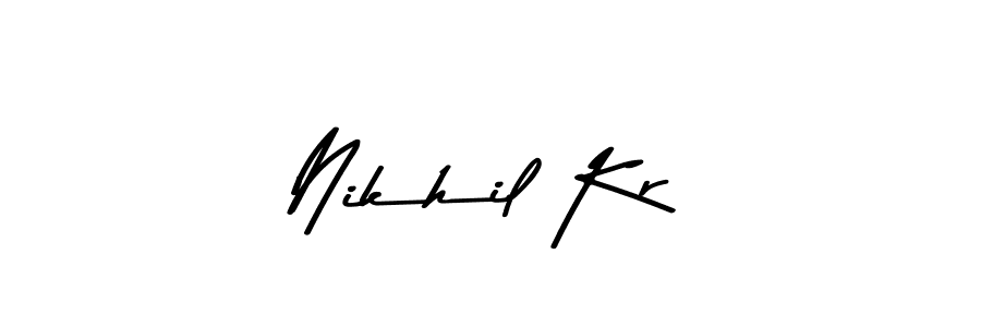 Create a beautiful signature design for name Nikhil Kr. With this signature (Asem Kandis PERSONAL USE) fonts, you can make a handwritten signature for free. Nikhil Kr signature style 9 images and pictures png