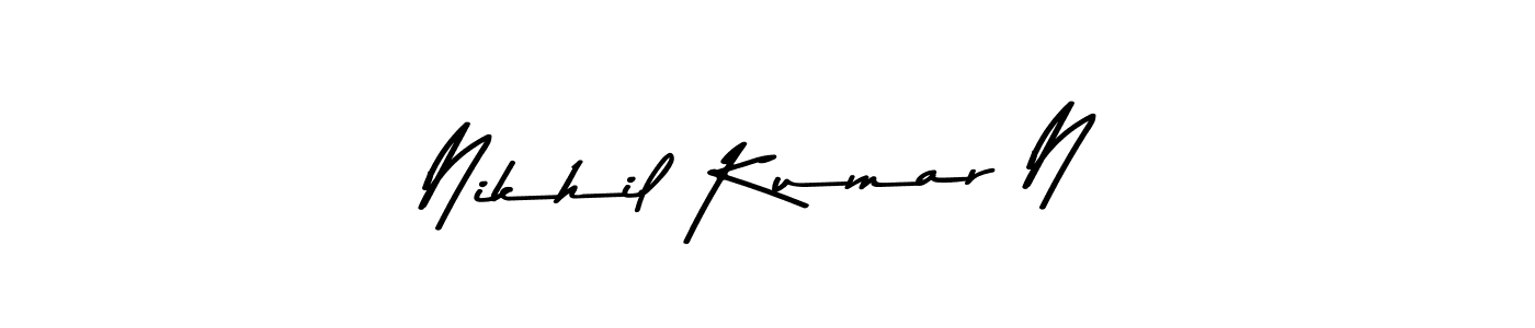 The best way (Asem Kandis PERSONAL USE) to make a short signature is to pick only two or three words in your name. The name Nikhil Kumar N include a total of six letters. For converting this name. Nikhil Kumar N signature style 9 images and pictures png