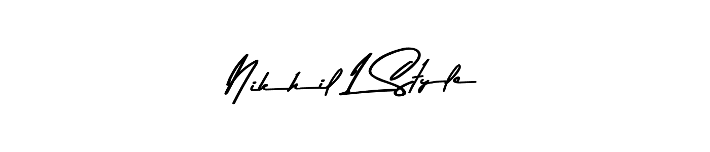 Create a beautiful signature design for name Nikhil L Style. With this signature (Asem Kandis PERSONAL USE) fonts, you can make a handwritten signature for free. Nikhil L Style signature style 9 images and pictures png