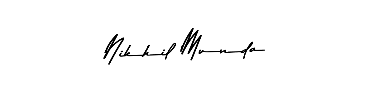 Make a beautiful signature design for name Nikhil Munda. With this signature (Asem Kandis PERSONAL USE) style, you can create a handwritten signature for free. Nikhil Munda signature style 9 images and pictures png