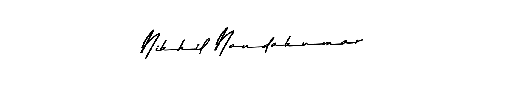Create a beautiful signature design for name Nikhil Nandakumar. With this signature (Asem Kandis PERSONAL USE) fonts, you can make a handwritten signature for free. Nikhil Nandakumar signature style 9 images and pictures png