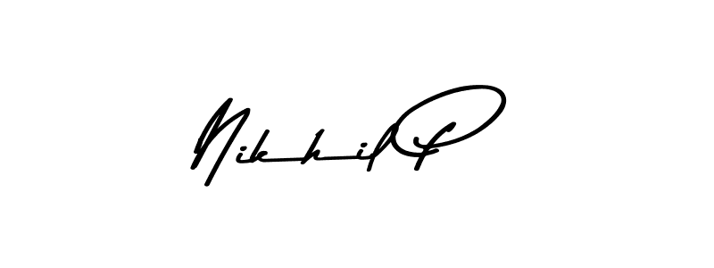 Use a signature maker to create a handwritten signature online. With this signature software, you can design (Asem Kandis PERSONAL USE) your own signature for name Nikhil P. Nikhil P signature style 9 images and pictures png