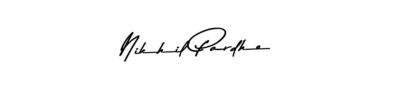 How to make Nikhil Pardhe name signature. Use Asem Kandis PERSONAL USE style for creating short signs online. This is the latest handwritten sign. Nikhil Pardhe signature style 9 images and pictures png