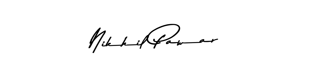 Create a beautiful signature design for name Nikhil Pawar. With this signature (Asem Kandis PERSONAL USE) fonts, you can make a handwritten signature for free. Nikhil Pawar signature style 9 images and pictures png