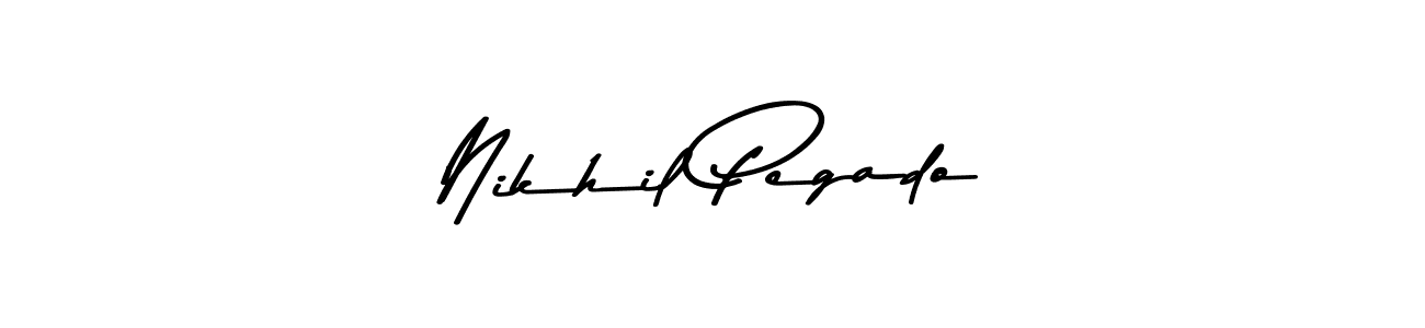 if you are searching for the best signature style for your name Nikhil Pegado. so please give up your signature search. here we have designed multiple signature styles  using Asem Kandis PERSONAL USE. Nikhil Pegado signature style 9 images and pictures png