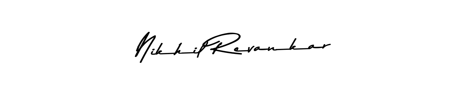 This is the best signature style for the Nikhil Revankar name. Also you like these signature font (Asem Kandis PERSONAL USE). Mix name signature. Nikhil Revankar signature style 9 images and pictures png