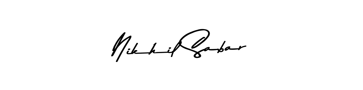 Use a signature maker to create a handwritten signature online. With this signature software, you can design (Asem Kandis PERSONAL USE) your own signature for name Nikhil Sabar. Nikhil Sabar signature style 9 images and pictures png