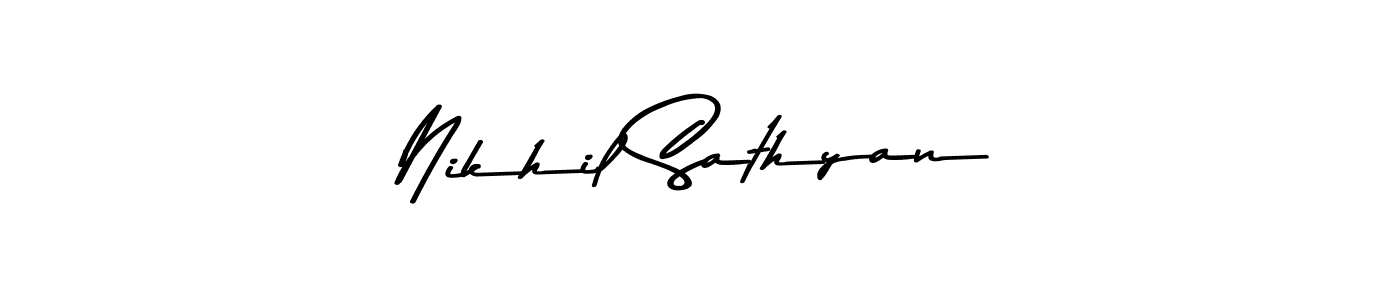 You should practise on your own different ways (Asem Kandis PERSONAL USE) to write your name (Nikhil Sathyan) in signature. don't let someone else do it for you. Nikhil Sathyan signature style 9 images and pictures png