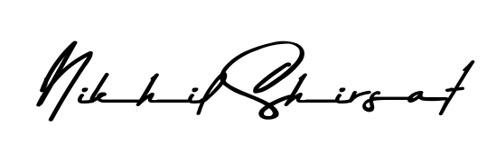 The Asem Kandis PERSONAL USE font transforms the name Nikhil Shirsat into an executive sign with sharp precision and distinguished character. Nikhil Shirsat signature style 9 images and pictures png