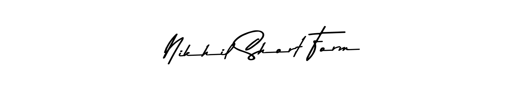 How to make Nikhil Short Form name signature. Use Asem Kandis PERSONAL USE style for creating short signs online. This is the latest handwritten sign. Nikhil Short Form signature style 9 images and pictures png