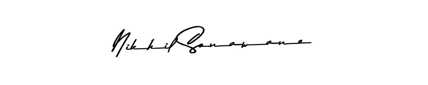 Create a beautiful signature design for name Nikhil Sonawane. With this signature (Asem Kandis PERSONAL USE) fonts, you can make a handwritten signature for free. Nikhil Sonawane signature style 9 images and pictures png